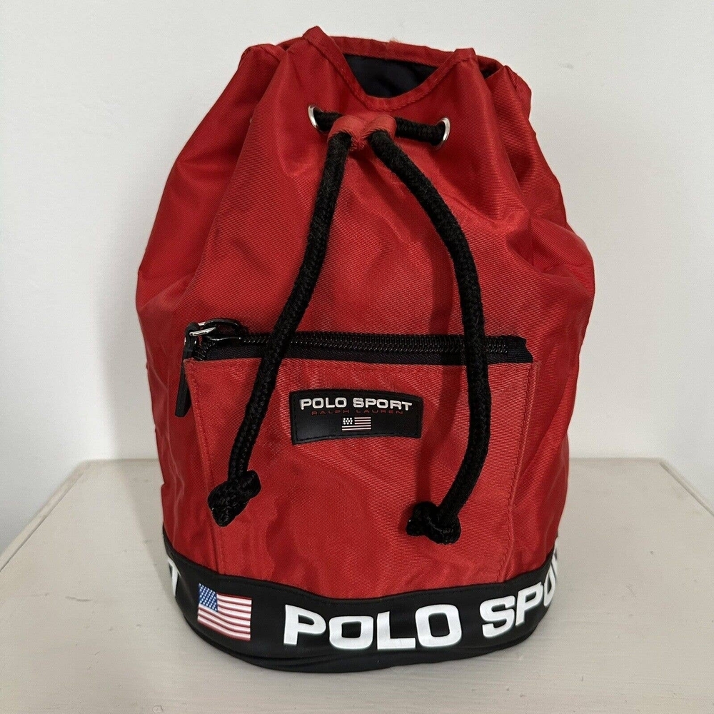 Polo by Ralph Lauren Red Duffel Bag NWT Vintage From 1990  In Dust Bag For 30yrs